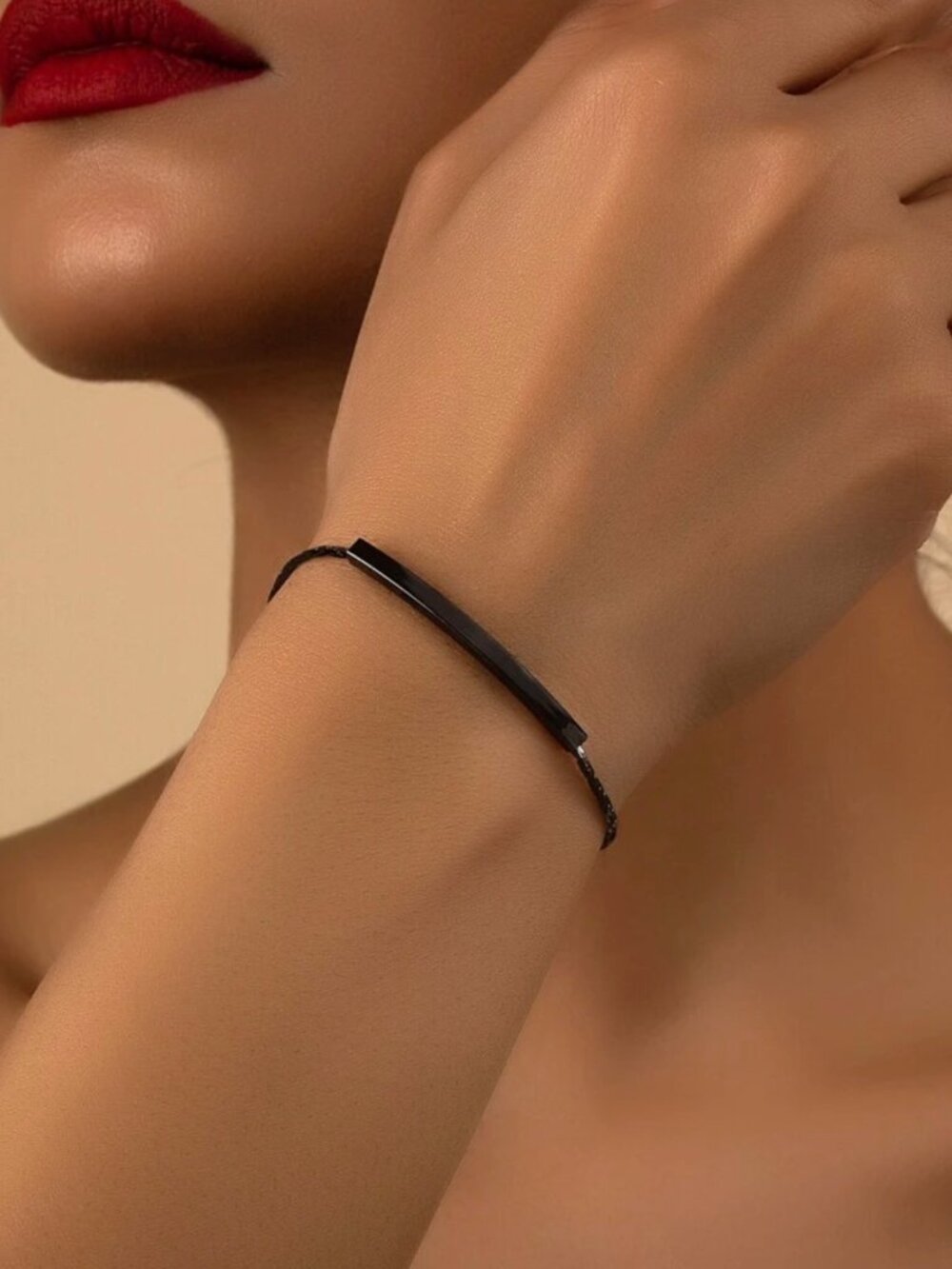 Gunmetal Dainty Bar Adjustable Bracelet
